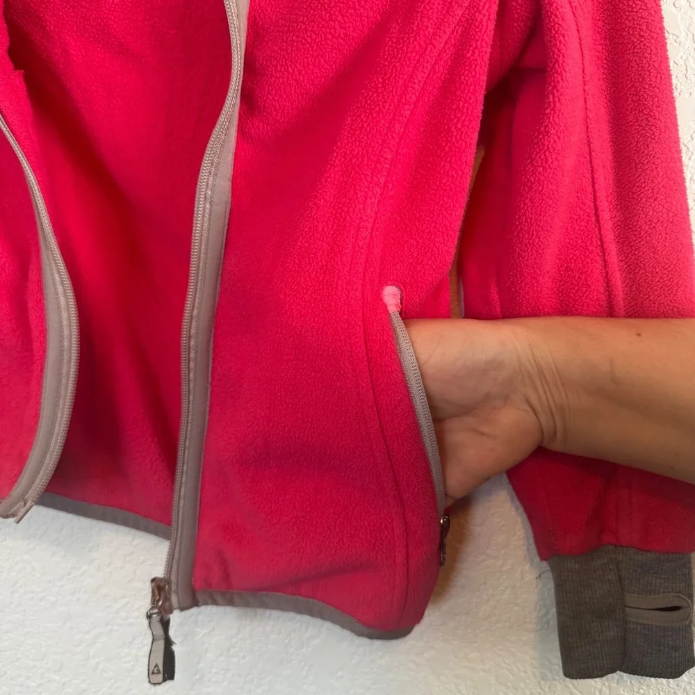 Gerry Fleece Jacket‎ Kids Large 6X Pink Full Zip Hooded Thumbhole